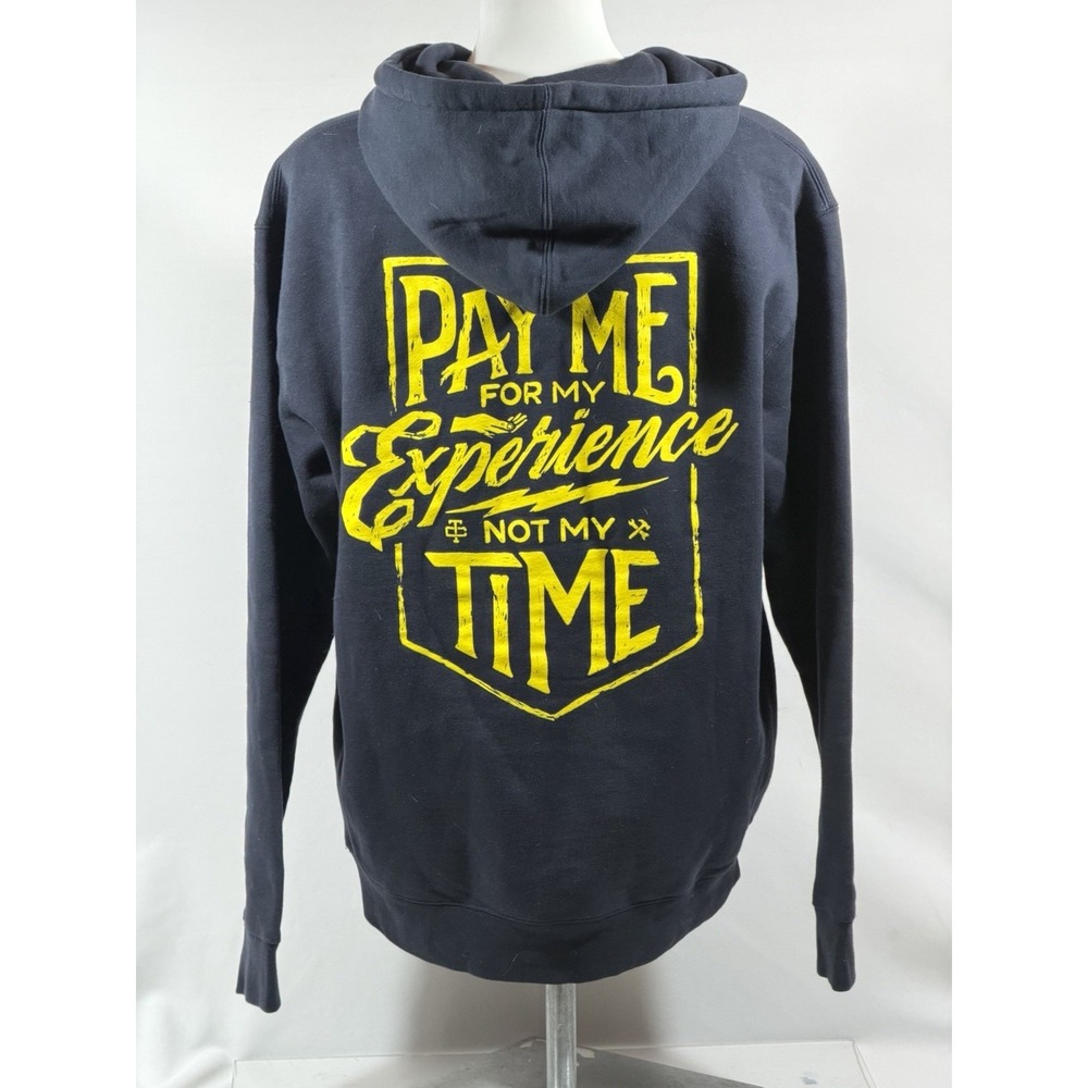 Troll Co Hoodie Mens Small Navy Graphic Workwear Streetwear Pullover NEW